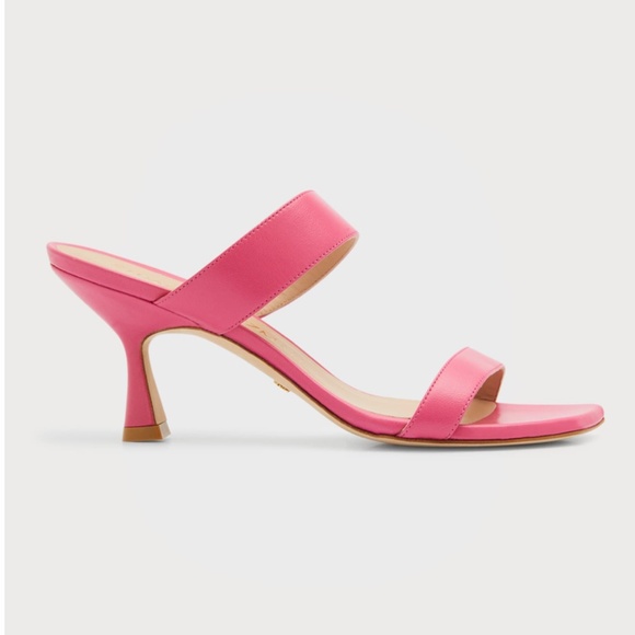Stuart Weitzman Kristal Pink Leather Slide Sandals - Picture 1 of 5